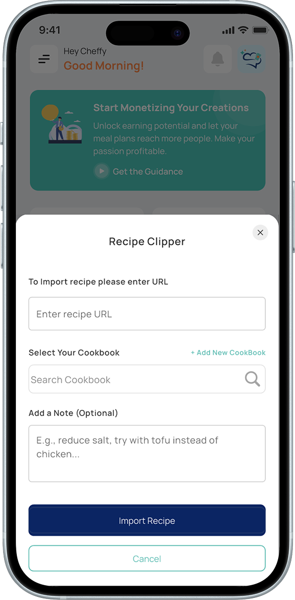 Feature mockup